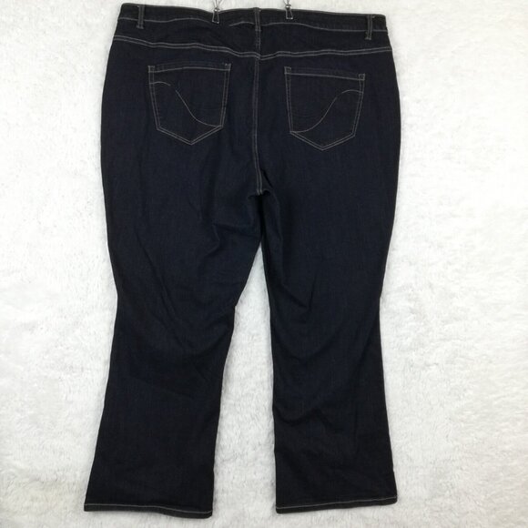 Lane Bryant Womens Jeans Boot Cut Blue Denim Dark Wash Genius Fit Plus 28 - Picture 2 of 11